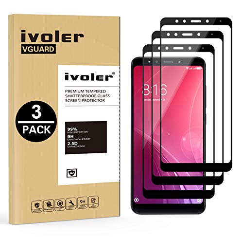 ivoler [3 Unidades] Protector de Pantalla para Xiaomi Redmi 5 Plus, [Cobertura Completa] Cristal Vidrio Templado Premium, [Dureza 9H] [Anti-Arañazos] [Sin Burbujas]