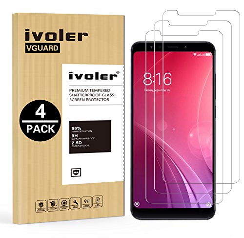 ivoler [4 Unidades] Protector de Pantalla para Xiaomi Redmi 5 Plus, Cristal Vidrio Templado Premium