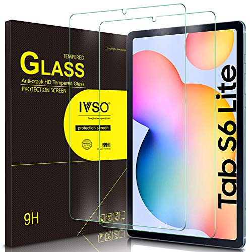 IVSO Templado Protector para Samsung Galaxy Tab S6 Lite, Premium Cristal de Pantalla de Vidrio Templado para Samsung Galaxy Tab S6 Lite 10.4 Pulgadas 2020, 2 Pack