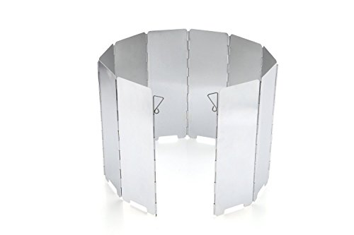 JAMSWALL Parabrisas Aluminio Plegable aleación de Aluminio con 10 Piezas para Comping Stove Protector JAMSWALL Parabrisas Aluminio Plegable aleación de Aluminio con 10 Piezas para Comping Stove Protector