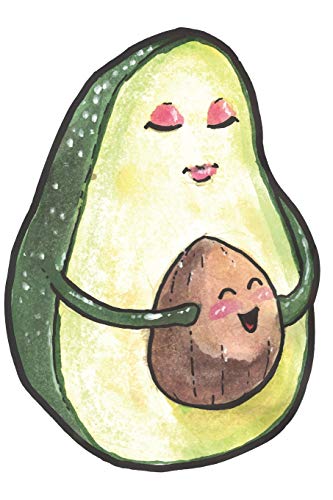 Journal: Watercolor Avocado with Pit Notebook | 6 x 9 In, 120 Pages (Watercolor Spirit Animals)