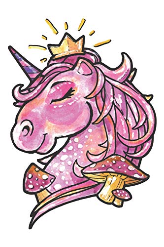 Journal: Watercolor Magical Unicorn with Mushrooms Notebook | 6 x 9 In, 120 Pages (Watercolor Spirit Animals)