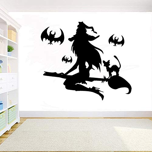 jtxqe Cráneo De Halloween Planta Fantasma Asistente De Fantasmas De Halloween Murciélago Ventana Pegatinas Pared Frases Vinilos Removibles Decoración del Hogar para Salón Y Dormitorio. 66x57cm