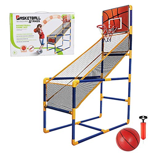 Juego de baloncesto para niños, juego de arcade, mini juguete interior, sistema de tiro de baloncesto con bola e inflador, juego de baloncesto para niños y niñas de 2 a 15 años