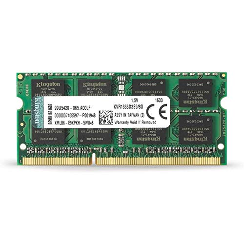 Kingston KVR1333D3S9/8G - Memoria RAM DDR3 (CL9 204-Pin SODIMM, 1333, 8 GB, KVR)