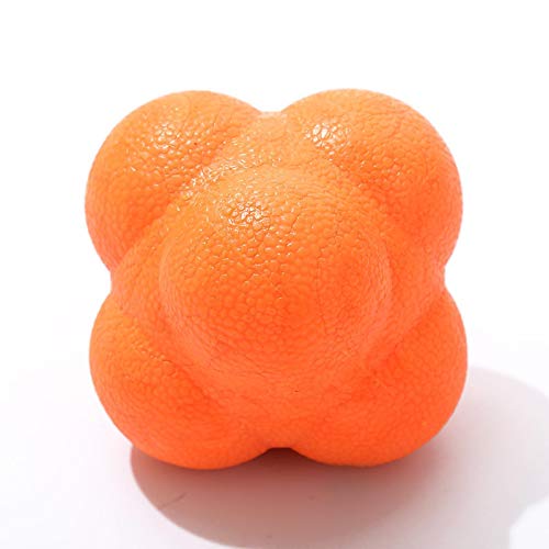 kriohq 2pcs Orange/Green hexágono Response Ball Fitness Ball Sensitive Response Training Ball Elastic Pte Material