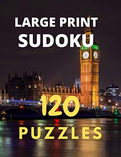 large print sudoku, 120 puzzles: 120 sudoku puzzles ranging in difficulty from easy to hard