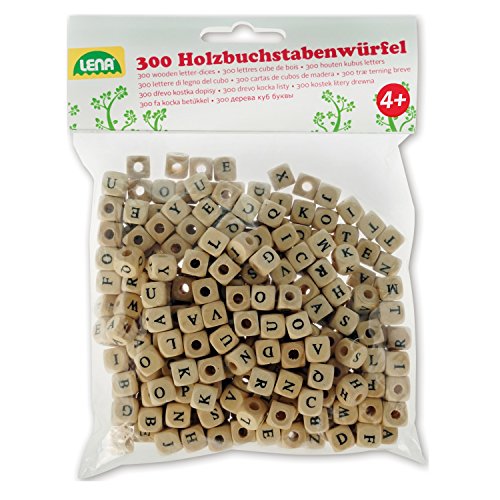 Lena 32005 - Buchstabenwürfel de Madera, 300 Piezas