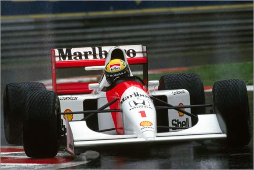 Lienzo 60 x 40 cm: Ayrton Senna, McLaren MP4/7A, Belgian Grand Prix 1992 de Motorsport Images - cuadro terminado, cuadro sobre bastidor, lámina terminada sobre lienzo auténtico, impresión en lienzo