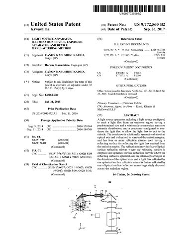 Light source apparatus, illumination device, exposure apparatus, and device manufacturing method: United States Patent 9772560 (English Edition)