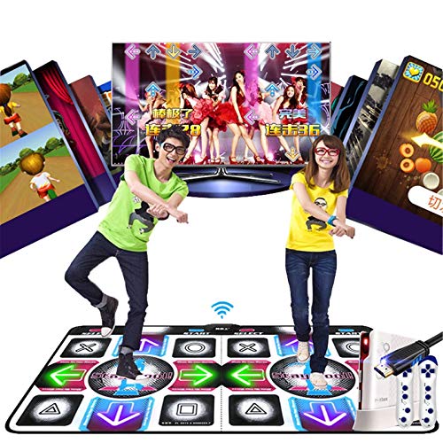Light Up Game Dance Mat, Wireless Antideslizante Dancer Step Pads Sense Game, con Interfaz HDMI, Gamepad somatosensorial, Compatible con TV/PC, Gris