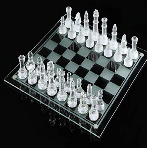 LINWEI Conjunto de ajedrez de Cristal Junta de ajedrez de Cristal de Cristal Piezas de ajedrez de Cristal Conjunto Juego de Mesa de ajedrez Internacional para niños Adultos (Size : 35x35cm)