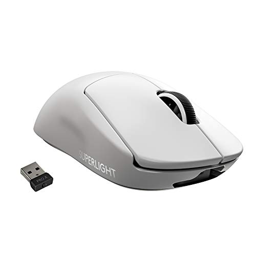 Logitech G PRO X SUPERLIGHT Ratón inalámbico para gaming, Ratón para gaming ligero y de gran velocidad de respuesta compatible con PC y Mac (puerto USB), Blanco