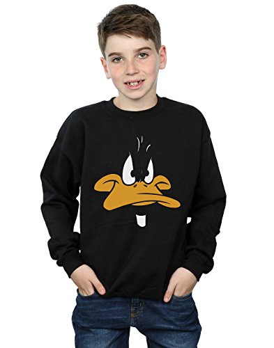 Looney Tunes niños Daffy Duck Big Face Camisa De Entrenamiento 7-8 Years Negro