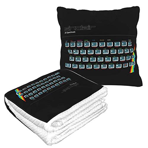 Lsjuee Consola de Juegos Sinclair ZX Spectrum, Manta de Viaje súper Suave, Cojines, Manta de avión, Manta de avión, Descanso cálido para edredón