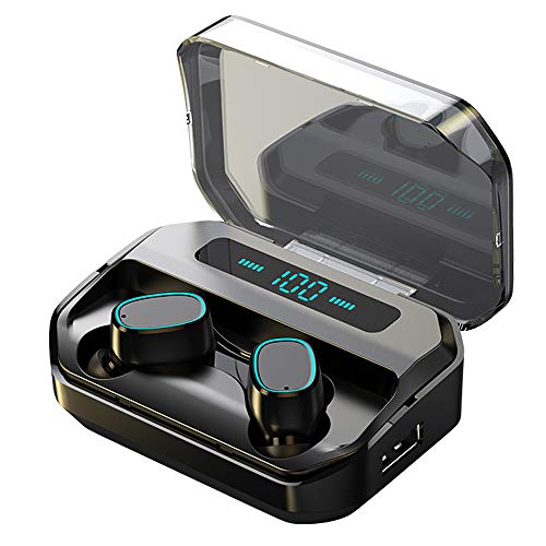 Luisport Auriculares Bluetooth Auriculares inalámbricos Bluetooth Auriculares con Microfono y con 1500mAh Caja de Carga