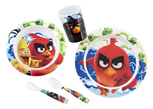 Lulabi Angry Birds Lote de 5 Piezas de Bebé, Melamina, 30 X 9 X 24 cm