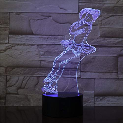 Luminosa luz de bricolaje 3D color táctil forma de patinaje artístico luz de noche LED lámpara de mesa serie S lámpara de mesa USB luz de noche colorida multicolor