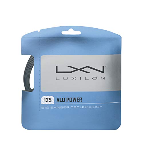 Luxilon Juego de cordaje para raqueta de tenis, ALU Power, Calibre 17 (1,25 mm), Plateado, WRZ995100SI