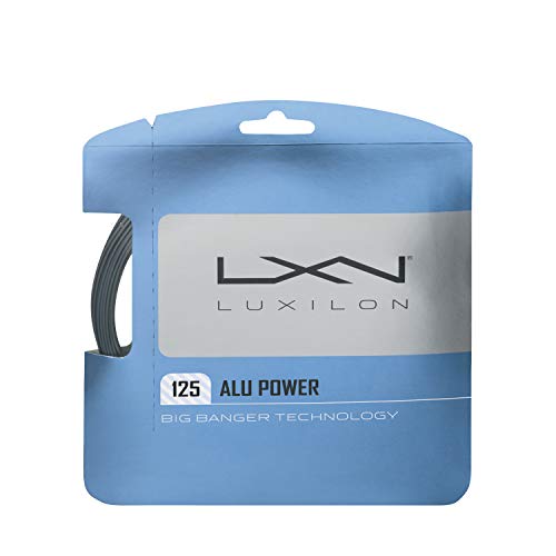 Luxilon Juego de cordaje para raqueta de tenis, ALU Power, Calibre 17 (1,25 mm), Plateado, WRZ995100SI Luxilon Juego de cordaje para raqueta de tenis, ALU Power, Calibre 17 (1,25 mm), Plateado, WRZ995100SI