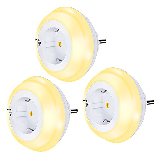 Luz de noche Enchufe con Sensor Crepuscular,Emotionlite LED Lámpara de noche Niños protegen,Auto/ON/OFF con Sensor Crepuscular Blanco cálido 2700K (3 paquetes) Luz de noche Enchufe con Sensor Crepuscular,Emotionlite LED Lámpara de noche Niños protegen,Auto/ON/OFF con Sensor Crepuscular Blanco cálido 2700K (3 paquetes)