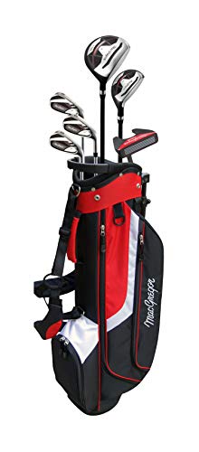 MacGregor Juego de Medio Juego de Golf CG3000 para Hombre y Bolsa para Palos de Golf, Negro/Rojo, Mano Derecha