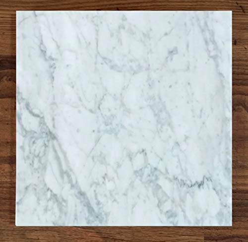 Mármol de Carrara – Paquete de 9 azulejos brillantes de mármol de Carrara original italiano. Tipo: CD1. Tamaño: 30,5 x 30,5 cm. Grosor: 1 cm.