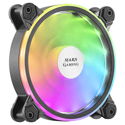 Mars Gaming MFX, Ventilador PC 12cm, ARGB Dual, Ultra-silencioso 14db, Negro