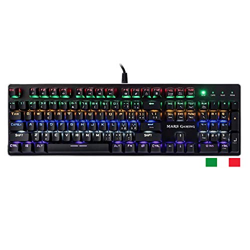 Mars Gaming MK4B - Teclado Gaming mecánico,RGB Flow,antighosting,Layout Italiano Mars Gaming MK4B - Teclado Gaming mecánico,RGB Flow,antighosting,Layout Italiano