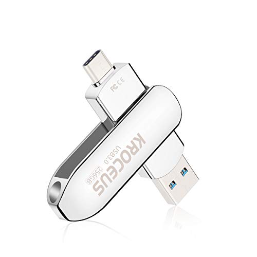 Memoria USB 256 GB Pen Drive 2 en 1 Type C USB 3.0 Dual OTG Flash Drive USB 256 Giga Tipo C Memoria Stick USB Key Llavero Lápiz USB para PC/MacBook/Tablet/Smartphones Laptop