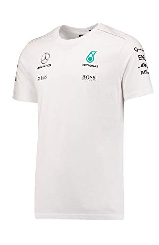 Mercedes AMG Petronas Camiseta Hombre MAMGP 2017, de Color Negro, Hombre, Color Weiß, tamaño Medium