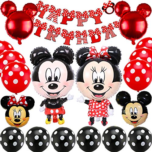 Mickey Mouse Themed Decoraciones de Fiesta, BESTZY Mickey Party Globos Artículos de Fiesta de Mickey y Minnie para Fiestas de Cumpleaños Decoraciones