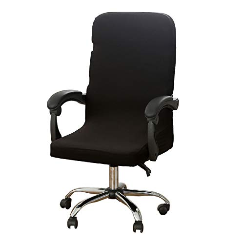 Mingfuxin - Funda para silla de oficina (tejido jacquard, gran tamaño), color negro