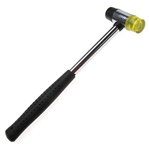 Mini martillo de mazo de 25 mm de agarre antideslizante doble cara de nailon y caucho mazo para madera, cuero, joyería y manualidades