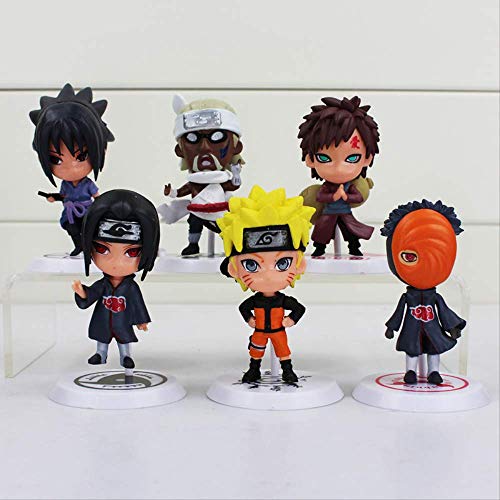 Modelo de Personaje 6 Piezas/Lote Japonais Anime Naruto PVC Figurita Q Édition Jouets Colección Naruto Uchiha Sasuke Modèle Jouets Pour Enfants 3 cm