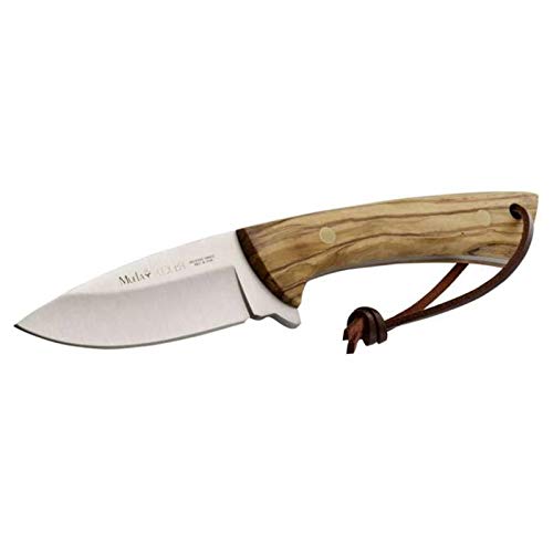 Muela Cuchillo Colibri Col-9.OL Hoja de Acero MoVa de 9 cm y empuñadura de Madera de Olivo para Caza, Pesca, Supervivencia y Bushcraft - Realizado en Ciudad Real