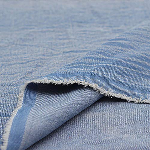 MUYUNXI 150 Cm De Ancho 100% Algodón Tejido De Mezclilla Lavado A Mano para Una Textura Antigua Suave Y Cómoda Adecuado para Pantalones Y Chaquetas Se Vende por 2 Metros(Color:Azul Claro) MUYUNXI 150 Cm De Ancho 100% Algodón Tejido De Mezclilla Lavado A Mano para Una Textura Antigua Suave Y Cómoda Adecuado para Pantalones Y Chaquetas Se Vende por 2 Metros(Color:Azul Claro)