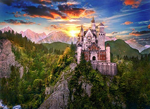 N\A Puzzle Jigsaw Rompecabezas De 500 Piezas - Schloss Neuschwanstein - para Niños Adultos Juguetes Regalo Rompecabezas