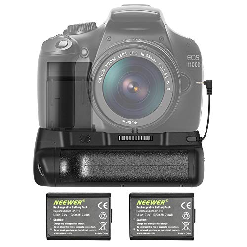 Neewer® Empuñadura Vertical para batería con 2 Piezas LP-E10 de Repuesto para Canon EOS 1100D, 1200D, 1300D, Rebel T3, T5 y T6 Neewer® Empuñadura Vertical para batería con 2 Piezas LP-E10 de Repuesto para Canon EOS 1100D, 1200D, 1300D, Rebel T3, T5 y T6