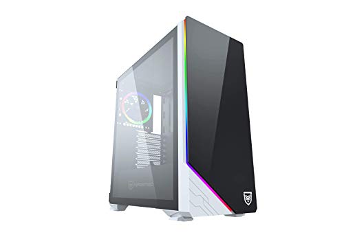 Nfortec Vega RGB - Caja de ordenador para gaming (cristal templado), color blanco y negro Nfortec Vega RGB - Caja de ordenador para gaming (cristal templado), color blanco y negro