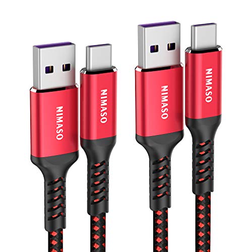 NIMASO Huawei Cable USB C 5A[2 Pack/2M+2M],Cable USB Tipo C Carga Rápida y Sincronización para Huawei P40,P40 Pro,P40 Pro+,P40 Lite,P30 Pro,P30,P20 Lite,P20,Mate 20 Pro,Mate30,Mate20 RS,nova5 Pro