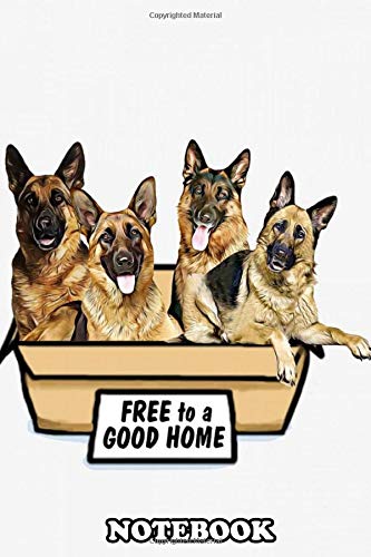 Notebook: German Shepherd Art 25 Poster Decor , Journal for Writing, College Ruled Size 6" x 9", 110 Pages