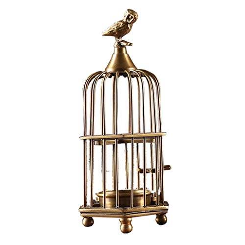 NYKK Portavelas Latón Birdcage sostenedor de Vela de Estilo Decorativo de la Vendimia Americana Cubierta de Velas Decorativas, la Mejor opción for Regalos