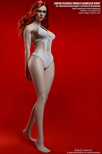 OBEST TBLeague-S42 Europa y Estados Unidos con Pies Tono de Piel Blanca 1/6 Bikini de Goma sin Costuras Cuerpo Femenino de Piernas Largas con Escultura de Cabeza
