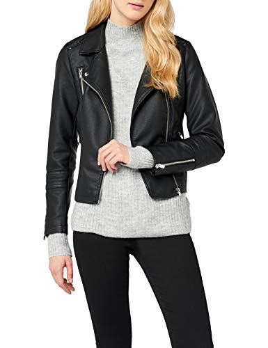 Only Onlgemma Faux Leather Biker Otw Noos Chaqueta, Negro (Black Black), Medium (Talla del Fabricante: 38) para Mujer Only Onlgemma Faux Leather Biker Otw Noos Chaqueta, Negro (Black Black), Medium (Talla del Fabricante: 38) para Mujer