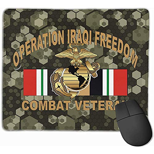Operation Iraqi Freedom OIF Marine Corps EGA Veteran Mouse Pad Pack con Base de Goma Antideslizante Alfombrilla de ratón