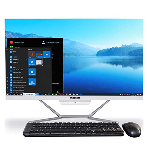 Ordenador All In One WEIDIAN PC All in One with Windows 10,23.8 Pulgadas Intel Core i5-4200U,8GB RAM,512GB SSD, Ordenador de sobremesa Todo en uno,HDMI,VGA,WiFi,Bluetooth Teclado Mouse & inalámbricos