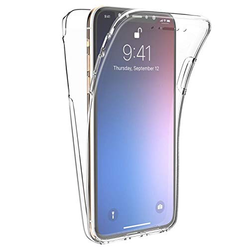 Oududianzi Wanxideng Funda para iPhone 11, 360 Grados Protección Diseñada, Transparente Ultrafino Silicona TPU Frente y PC Back Carcasa Belleza Original Funda de Doble Protección - Transparente
