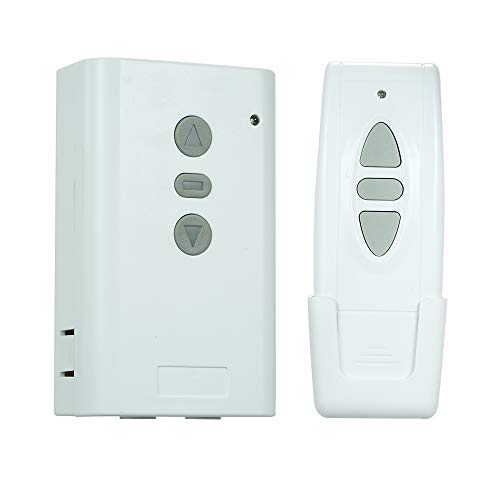 OWSOO 1PCS 2CH Receptor Inalámbrico + 1PCS Interruptor de Control Remoto Inalámbrico, AC220V 433MHz 1527 Chip, para Pantalla de Proyección, Eléctrica Puerta de Garaje, Cortina Electrica, ect