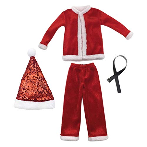 P Prettyia 1/6 Conjunto de Disfraces de Navidad para Ropa de Figura de Acción Did Masculina de 12 "